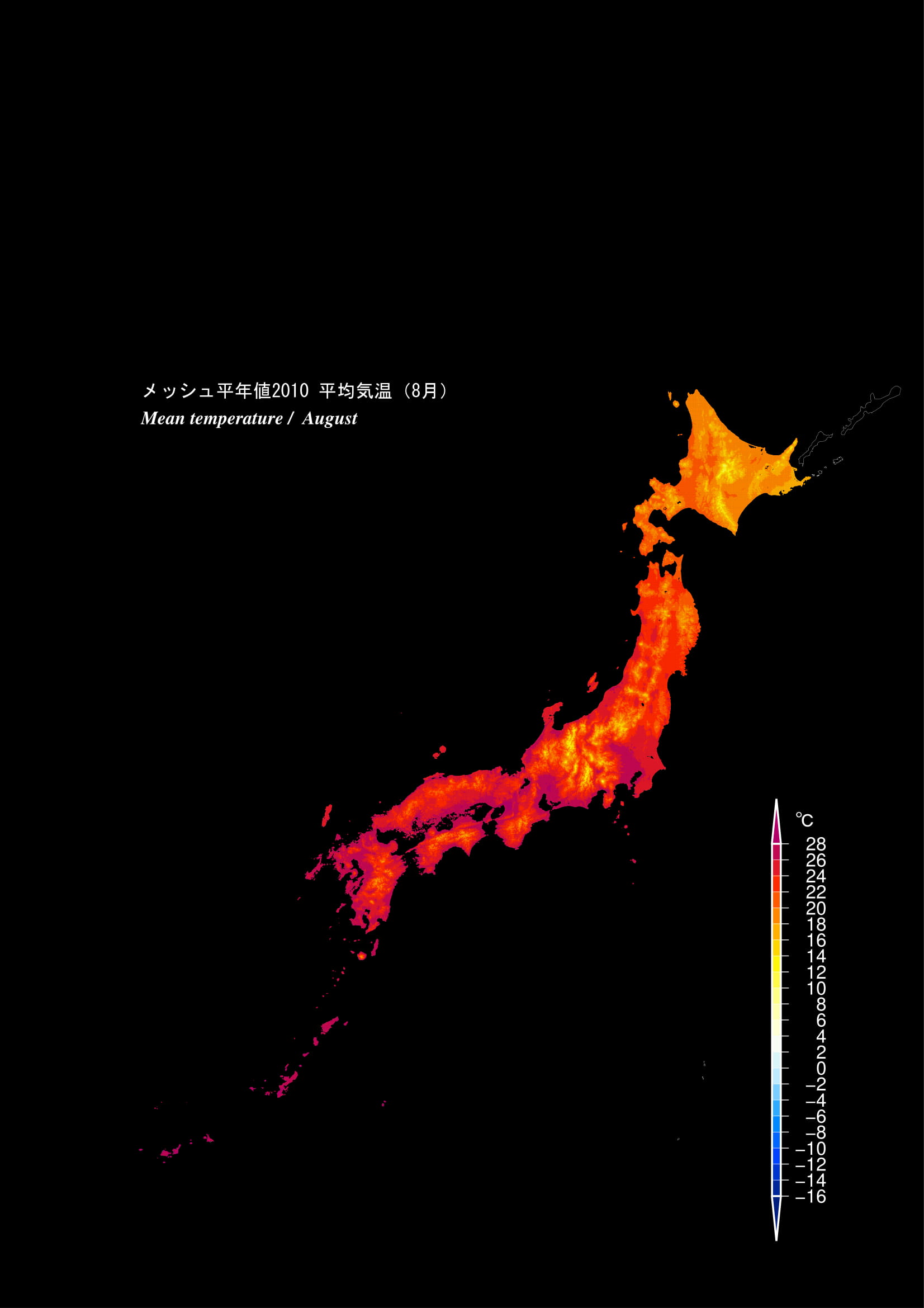 画像）メッシュ平年値図